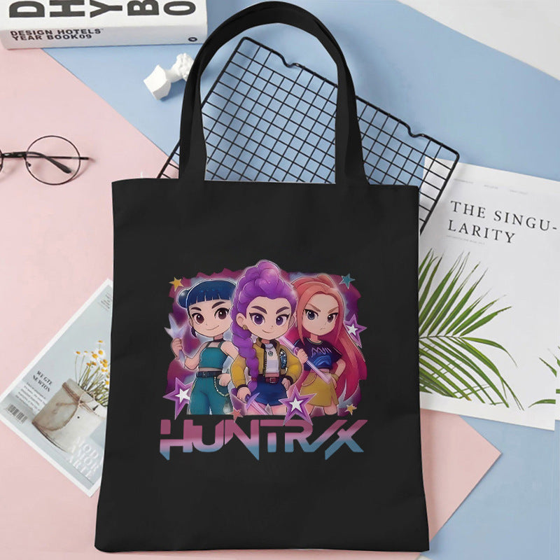 Kpop Demon Hunters Gift Tote Bag for Kpop Music Lover Korean Drama Canvas Tote Bag Gift for K-Pop Lover, 35X40CM