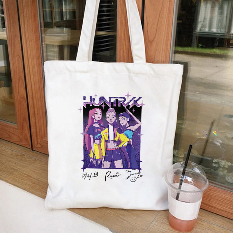 Kpop Demon Hunters Gift Tote Bag for Kpop Music Lover Korean Drama Canvas Tote Bag Gift for K-Pop Lover, 35X40CM