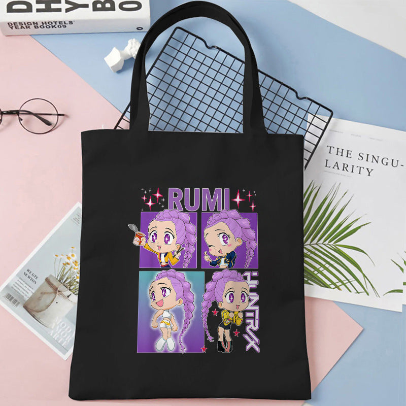 Kpop Demon Hunters Gift Tote Bag for Kpop Music Lover Korean Drama Canvas Tote Bag Gift for K-Pop Lover, 35X40CM