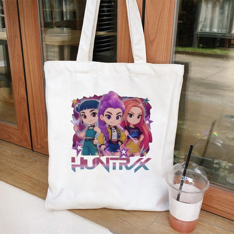 Kpop Demon Hunters Gift Tote Bag for Kpop Music Lover Korean Drama Canvas Tote Bag Gift for K-Pop Lover, 35X40CM