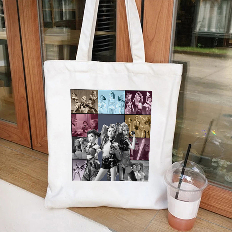 Kpop Demon Hunters Gift Tote Bag for Kpop Music Lover Korean Drama Canvas Tote Bag Gift for K-Pop Lover, 35X40CM