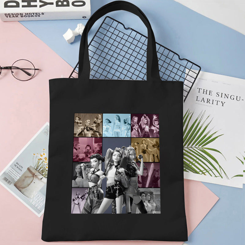 Kpop Demon Hunters Gift Tote Bag for Kpop Music Lover Korean Drama Canvas Tote Bag Gift for K-Pop Lover, 35X40CM