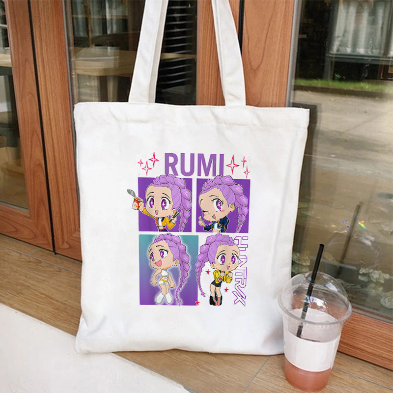 Kpop Demon Hunters Gift Tote Bag for Kpop Music Lover Korean Drama Canvas Tote Bag Gift for K-Pop Lover, 35X40CM