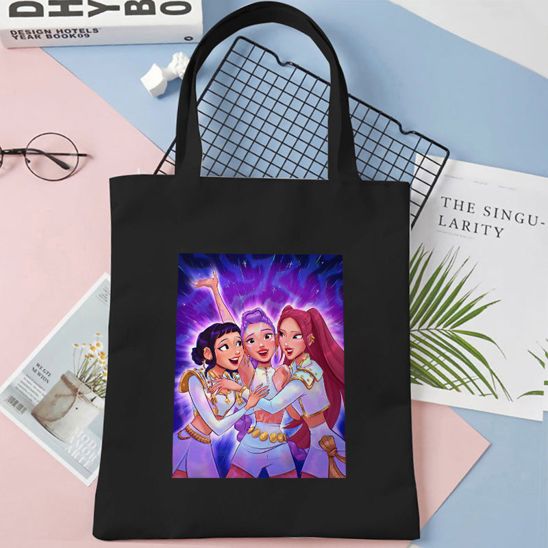 Kpop Demon Hunters Gift Tote Bag for Kpop Music Lover Korean Drama Canvas Tote Bag Gift for K-Pop Lover, 35X40CM