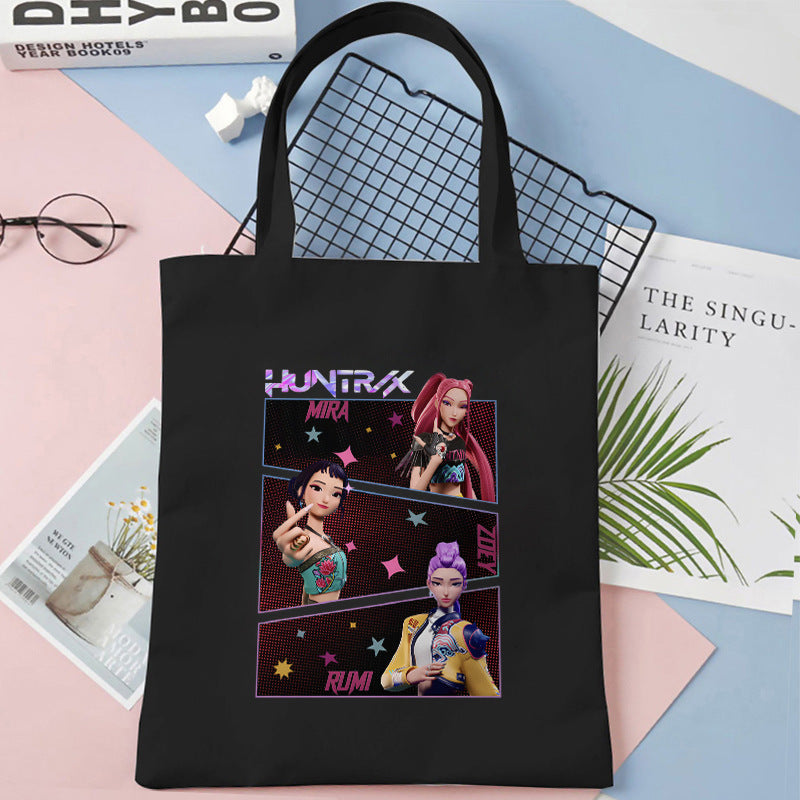 Kpop Demon Hunters Gift Tote Bag for Kpop Music Lover Korean Drama Canvas Tote Bag Gift for K-Pop Lover, 35X40CM