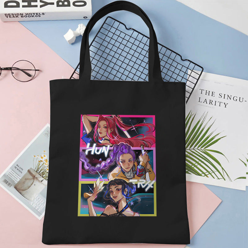 Kpop Demon Hunters Gift Tote Bag for Kpop Music Lover Korean Drama Canvas Tote Bag Gift for K-Pop Lover, 35X40CM